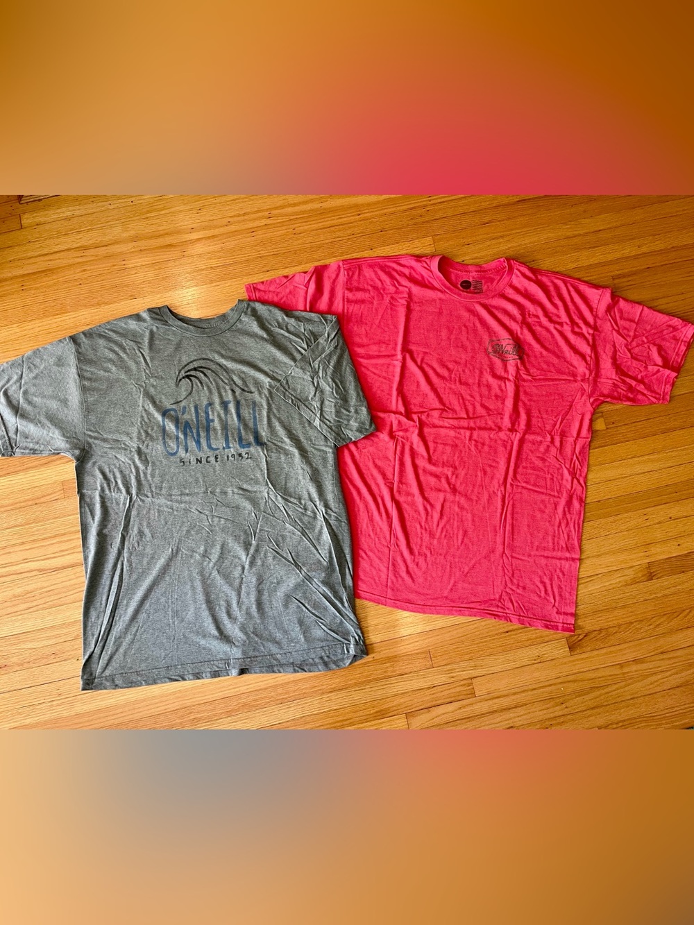 2 Men’s O’Neill T-Shirts Gray & Orange 2XL